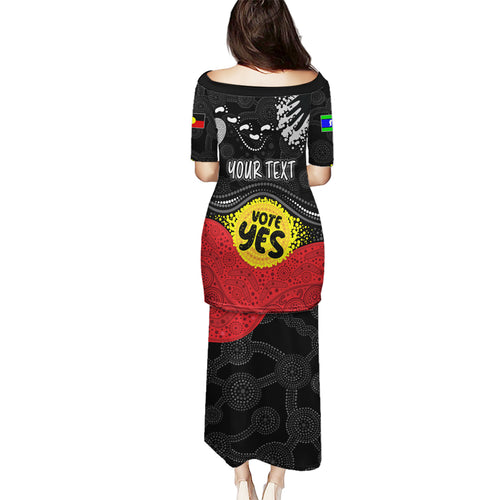 personalised-australia-indigenous-puletasi-walk-for-yes-2023-aboriginal-flag-style