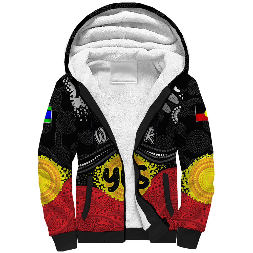 personalised-australia-indigenous-sherpa-hoodie-walk-for-yes-2023-aboriginal-flag-style