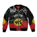 personalised-australia-indigenous-sleeve-zip-bomber-jacket-walk-for-yes-2023-aboriginal-flag-style