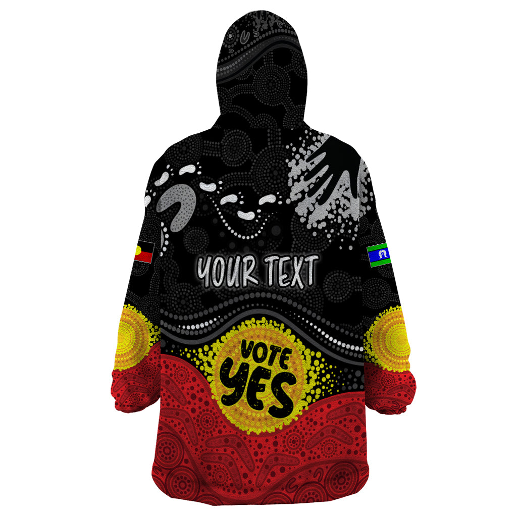personalised-australia-indigenous-wearable-blanket-hoodie-walk-for-yes-2023-aboriginal-flag-style