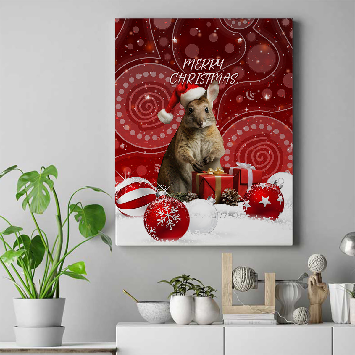 australia-christmas-wallaby-canvas-wall-art-aboriginal-art