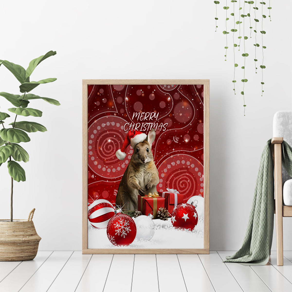 australia-christmas-wallaby-canvas-wall-art-aboriginal-art