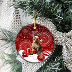 Australia Christmas Wallaby Ceramic Ornament Aboriginal Art LT7
