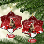 Australia Christmas Wallaby Ceramic Ornament Aboriginal Art LT7