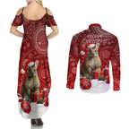 australia-christmas-wallaby-couples-matching-summer-maxi-dress-and-long-sleeve-button-shirt-aboriginal-art