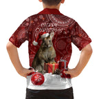 australia-christmas-wallaby-family-matching-off-shoulder-short-dress-and-hawaiian-shirt-aboriginal-art