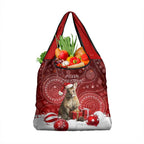 Australia Christmas Wallaby Grocery Bag Aboriginal Art