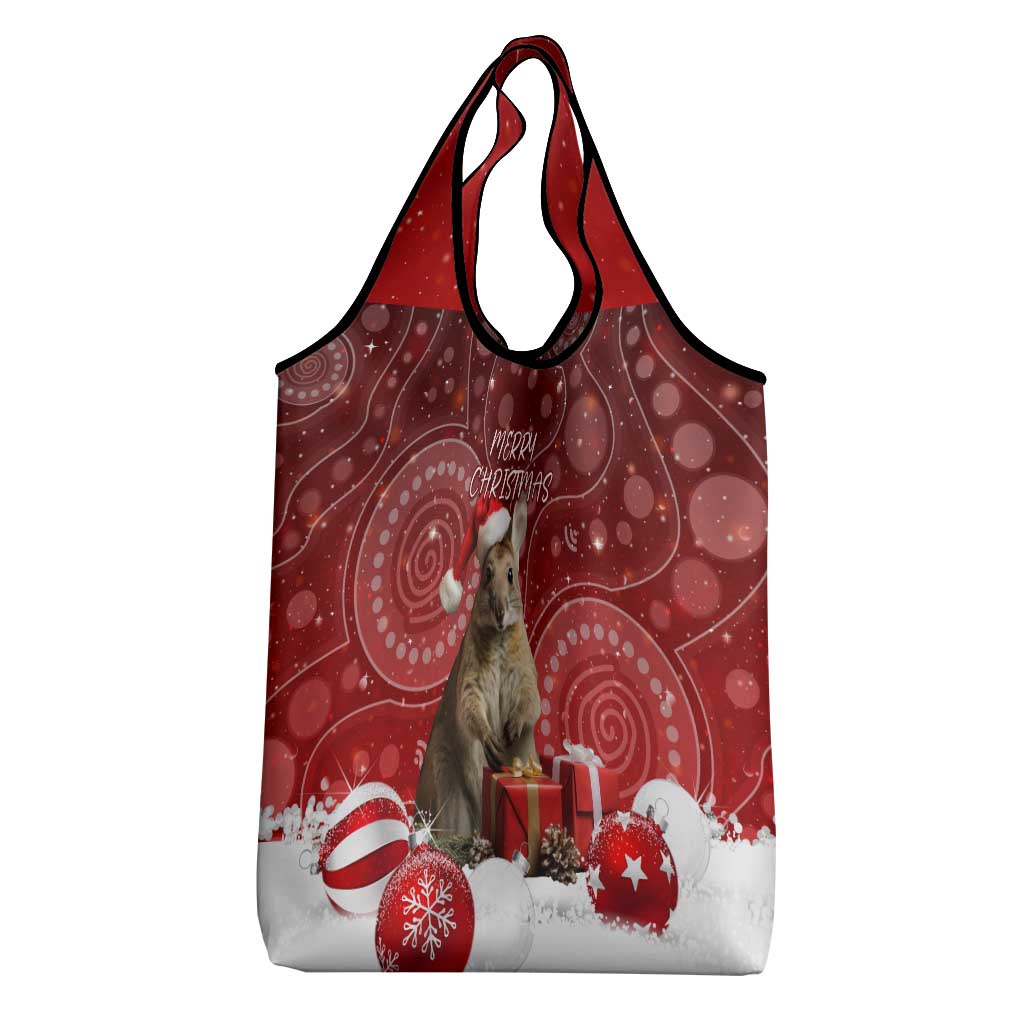 Australia Christmas Wallaby Grocery Bag Aboriginal Art