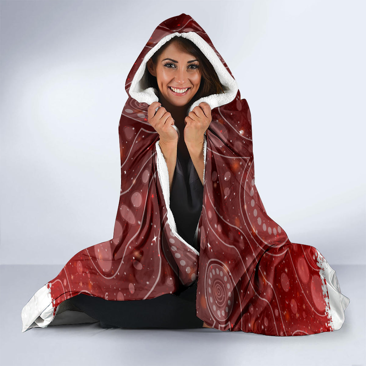 australia-christmas-wallaby-hooded-blanket-aboriginal-art