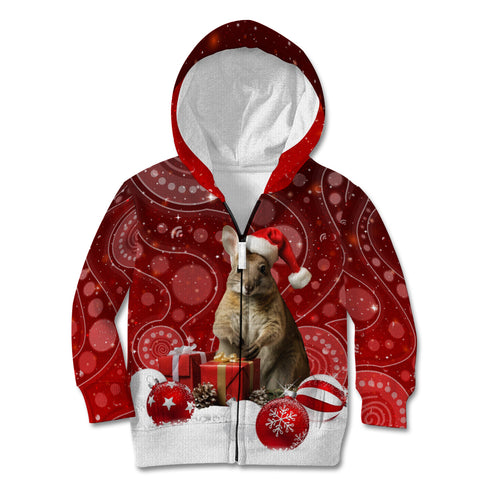 australia-christmas-wallaby-kid-hoodie-aboriginal-art