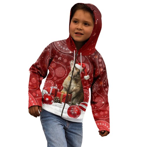 australia-christmas-wallaby-kid-hoodie-aboriginal-art