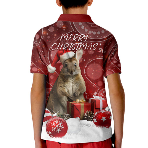 australia-christmas-wallaby-kid-polo-shirt-aboriginal-art