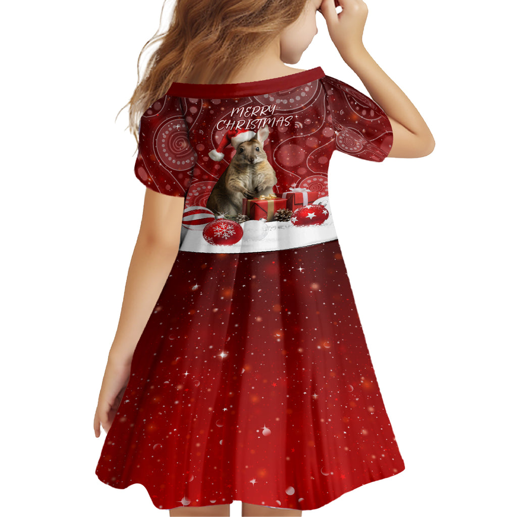 australia-christmas-wallaby-kid-short-sleeve-dress-aboriginal-art