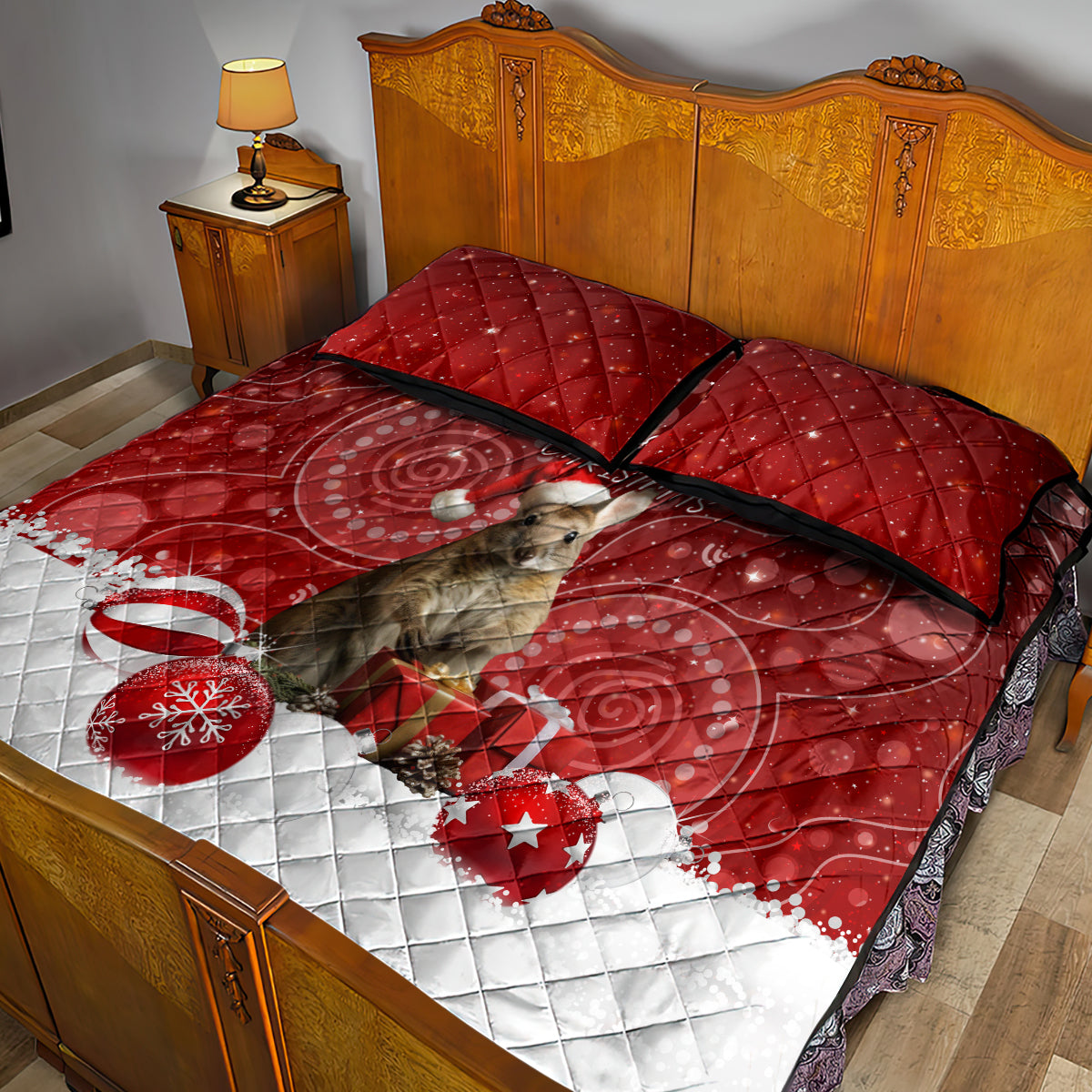 australia-christmas-wallaby-quilt-bed-set-aboriginal-art