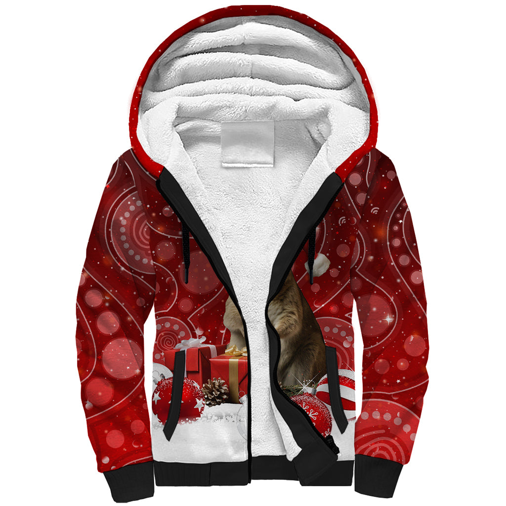 australia-christmas-wallaby-sherpa-hoodie-aboriginal-art
