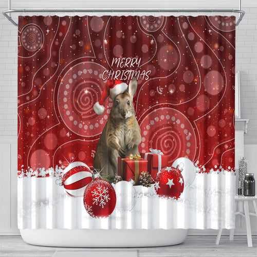 australia-christmas-wallaby-shower-curtain-aboriginal-art