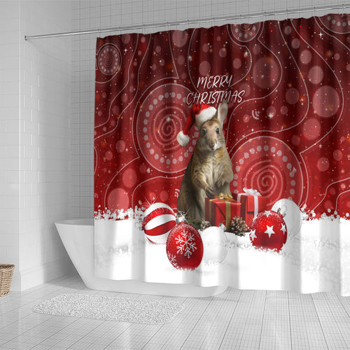 australia-christmas-wallaby-shower-curtain-aboriginal-art