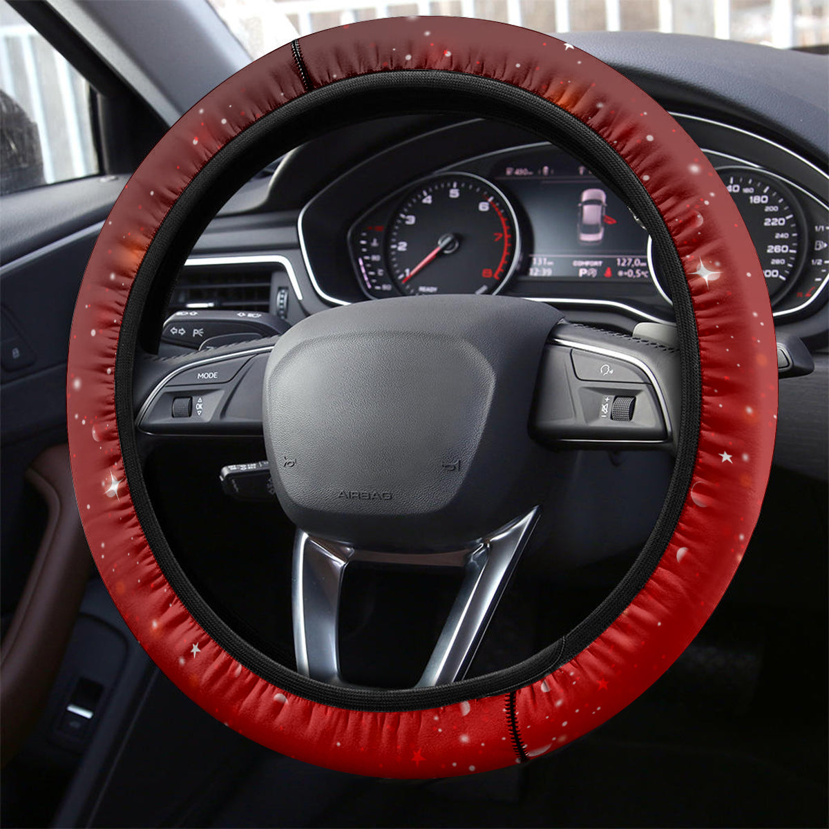 Australia Christmas Wallaby Steering Wheel Cover Aboriginal Art