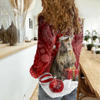 australia-christmas-wallaby-women-casual-shirt-aboriginal-art