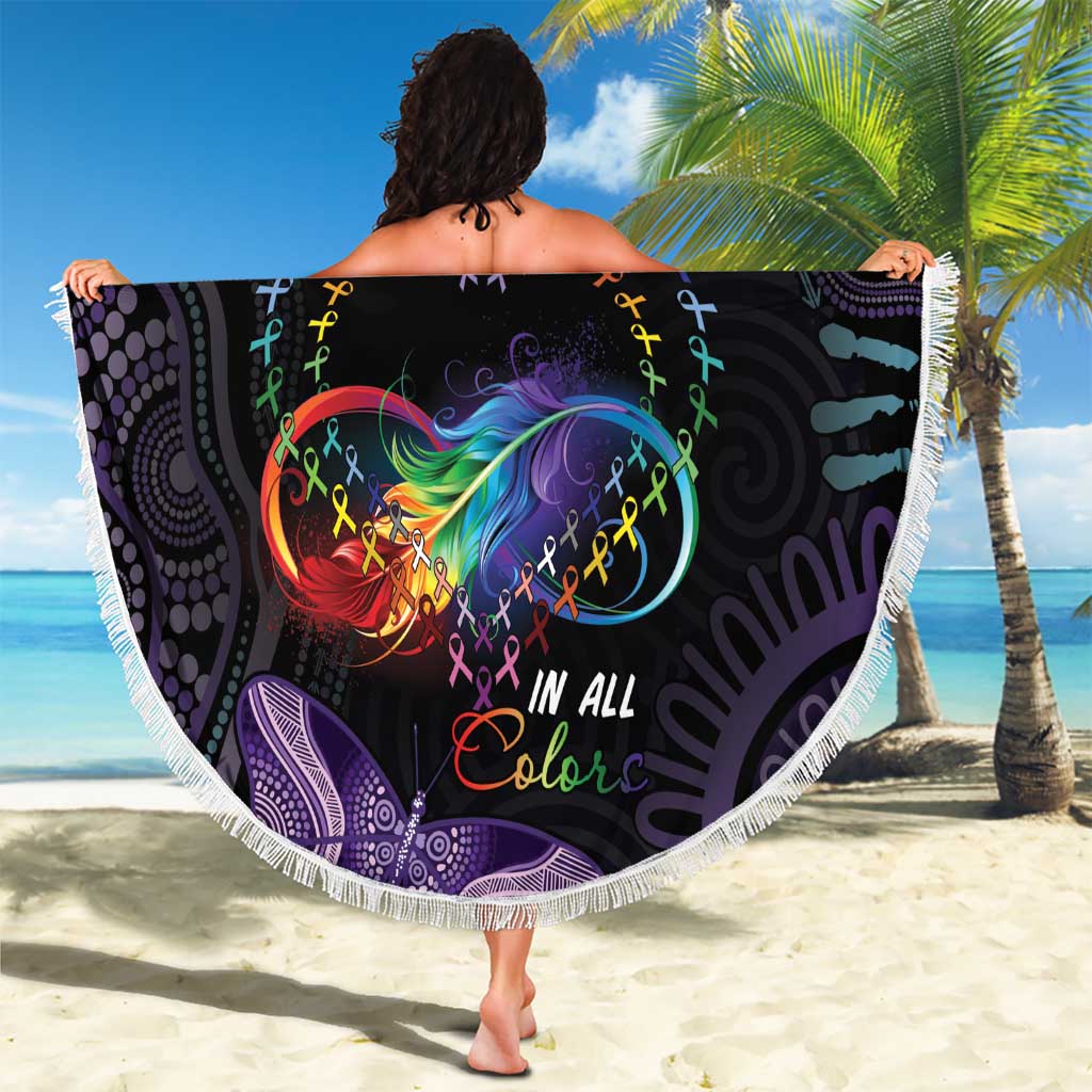 Australia Aboriginal Dot Arts Beach Blanket Fight Cancer In All Colors
