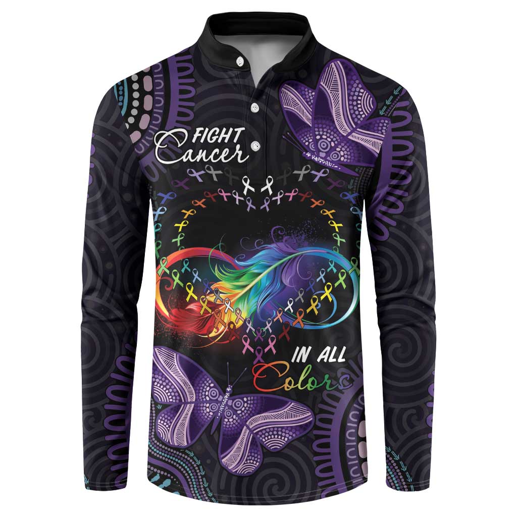Australia Aboriginal Dot Arts Button Sweatshirt Fight Cancer In All Colors