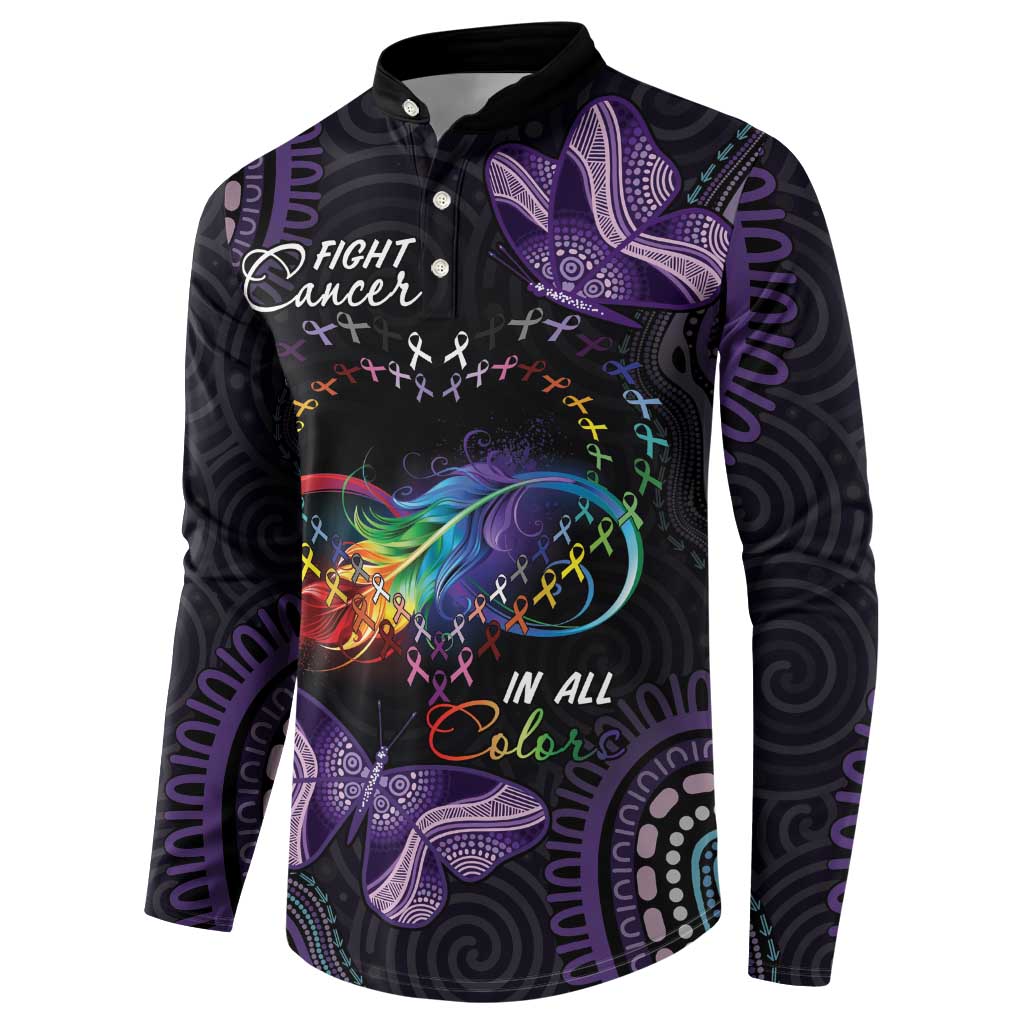 Australia Aboriginal Dot Arts Button Sweatshirt Fight Cancer In All Colors