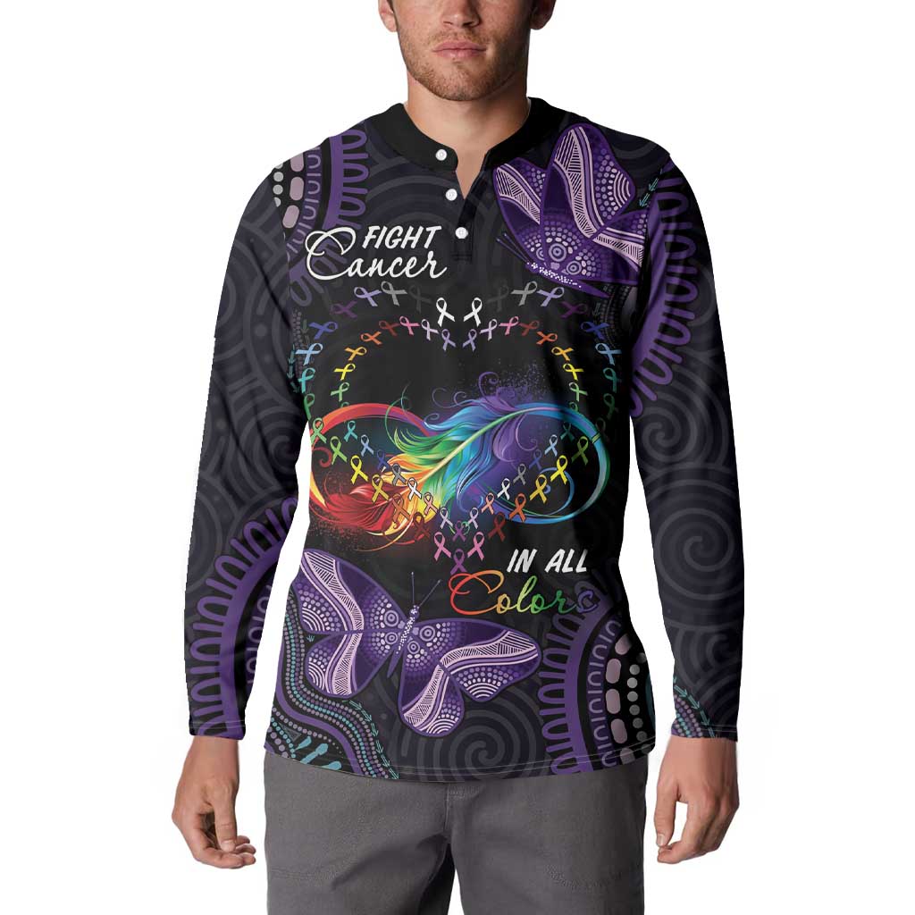 Australia Aboriginal Dot Arts Button Sweatshirt Fight Cancer In All Colors