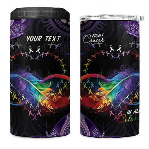 Australia Aboriginal Dot Arts 4 in 1 Can Cooler Tumbler Fight Cancer In All Colors