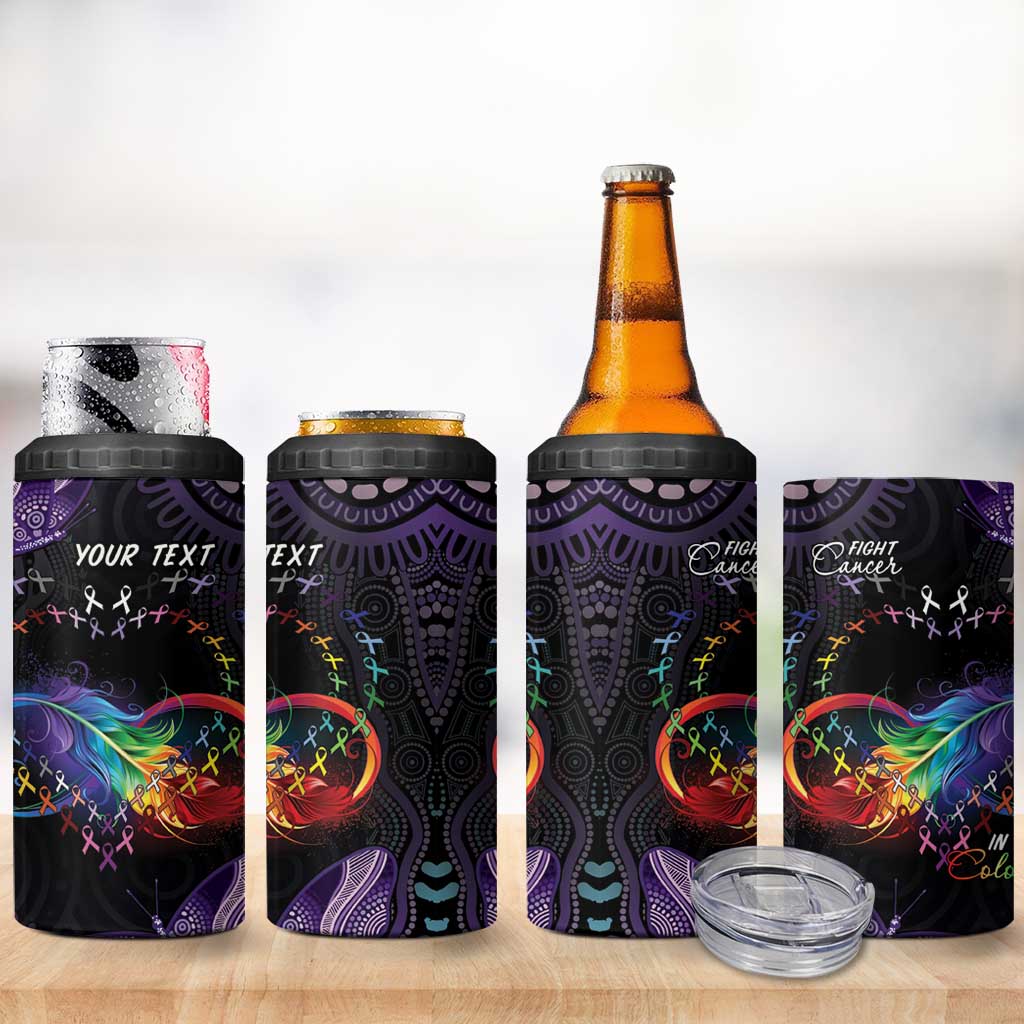 Australia Aboriginal Dot Arts 4 in 1 Can Cooler Tumbler Fight Cancer In All Colors