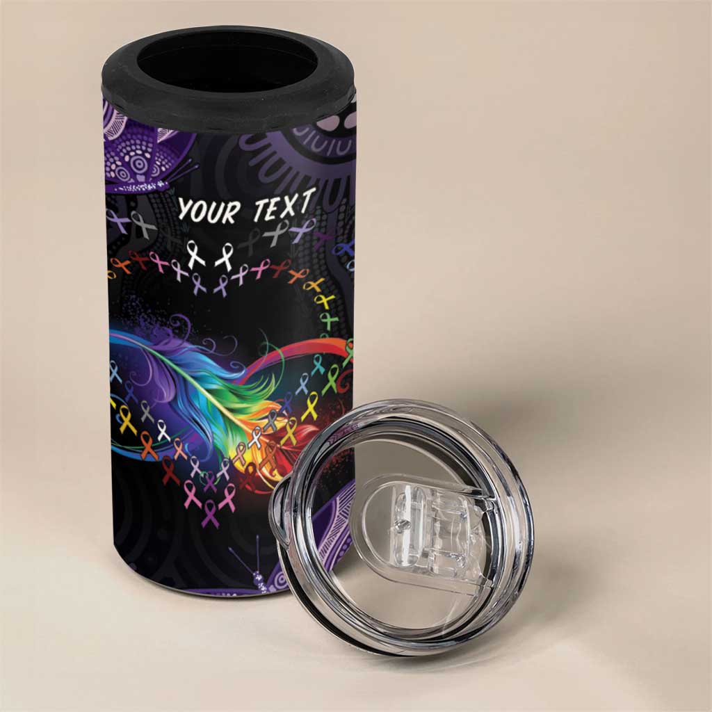Australia Aboriginal Dot Arts 4 in 1 Can Cooler Tumbler Fight Cancer In All Colors