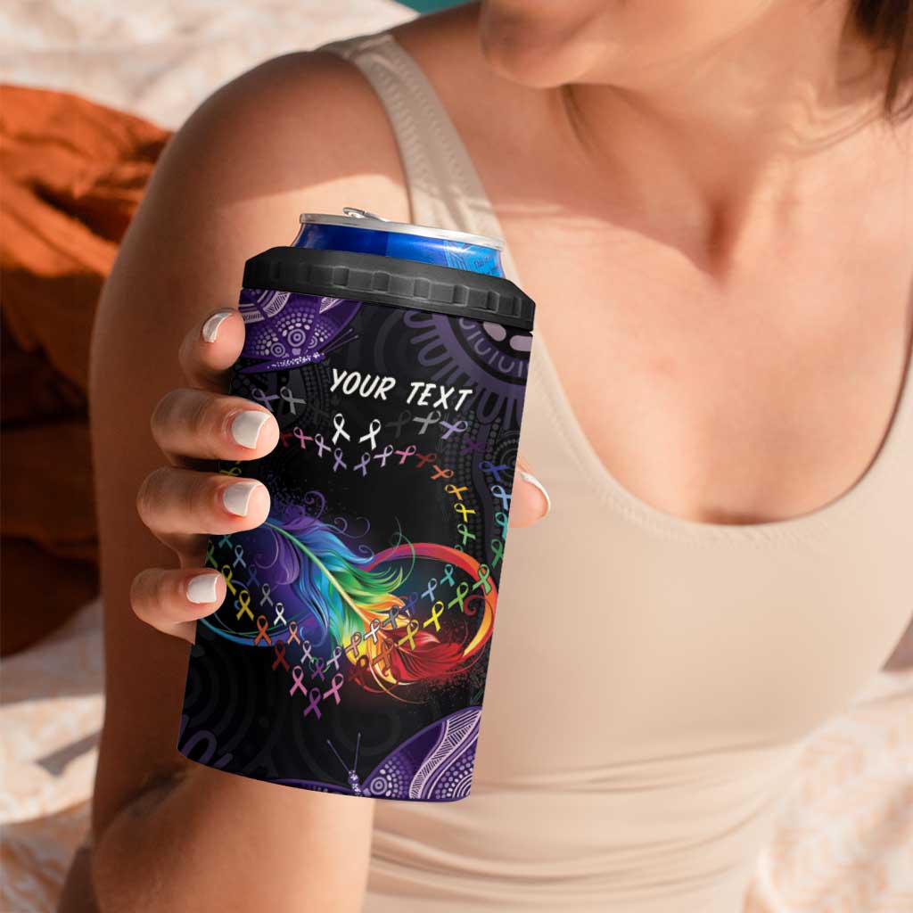Australia Aboriginal Dot Arts 4 in 1 Can Cooler Tumbler Fight Cancer In All Colors