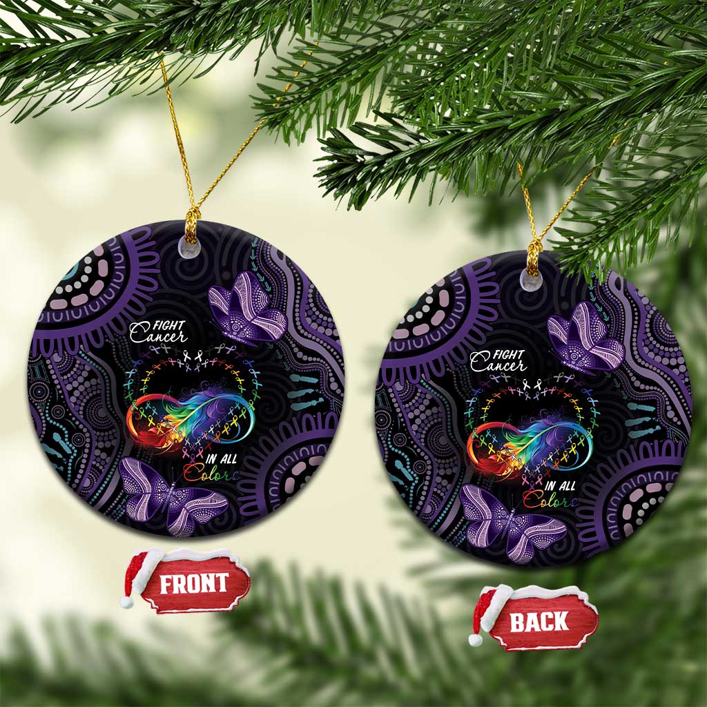 Australia Aboriginal Dot Arts Personalized Ceramic Ornament Fight Cancer In All Colors