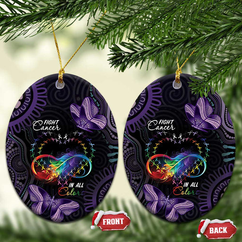 Australia Aboriginal Dot Arts Personalized Ceramic Ornament Fight Cancer In All Colors
