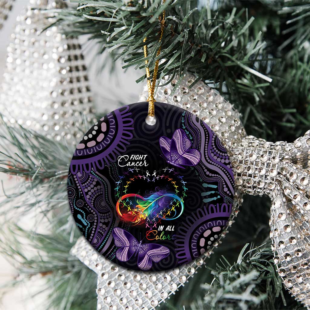 Australia Aboriginal Dot Arts Personalized Ceramic Ornament Fight Cancer In All Colors