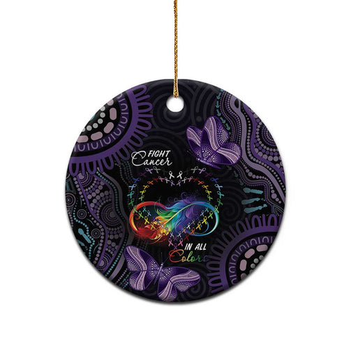 Australia Aboriginal Dot Arts Personalized Ceramic Ornament Fight Cancer In All Colors