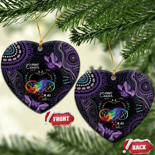 Australia Aboriginal Dot Arts Personalized Ceramic Ornament Fight Cancer In All Colors