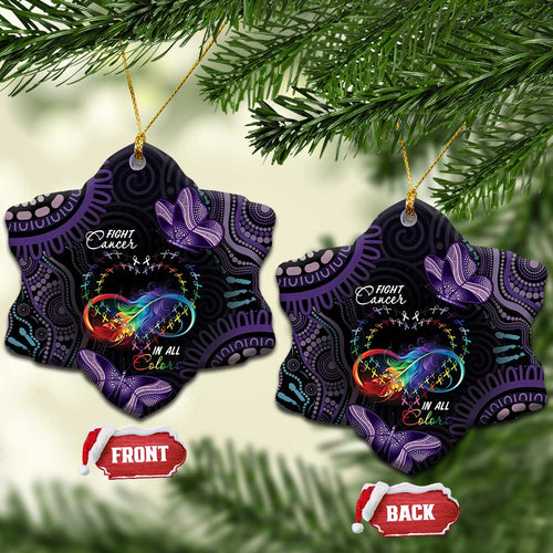 Australia Aboriginal Dot Arts Personalized Ceramic Ornament Fight Cancer In All Colors