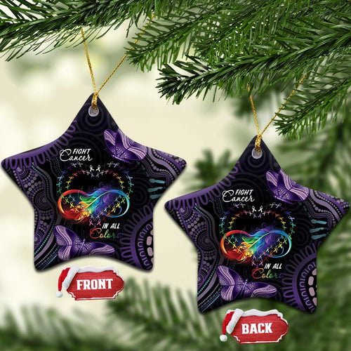 Australia Aboriginal Dot Arts Personalized Ceramic Ornament Fight Cancer In All Colors