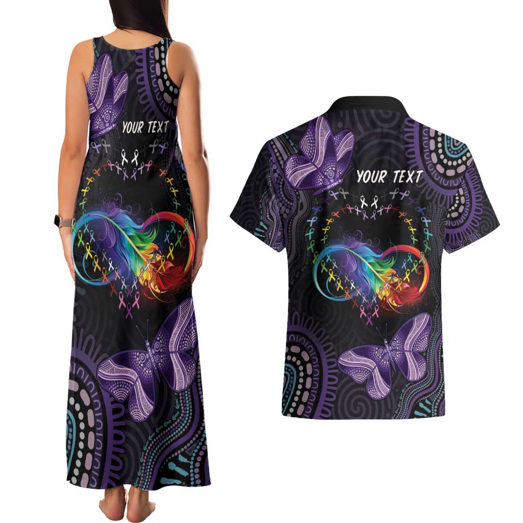 Australia Aboriginal Dot Arts Couples Matching Tank Maxi Dress and Hawaiian Shirt Fight Cancer In All Colors