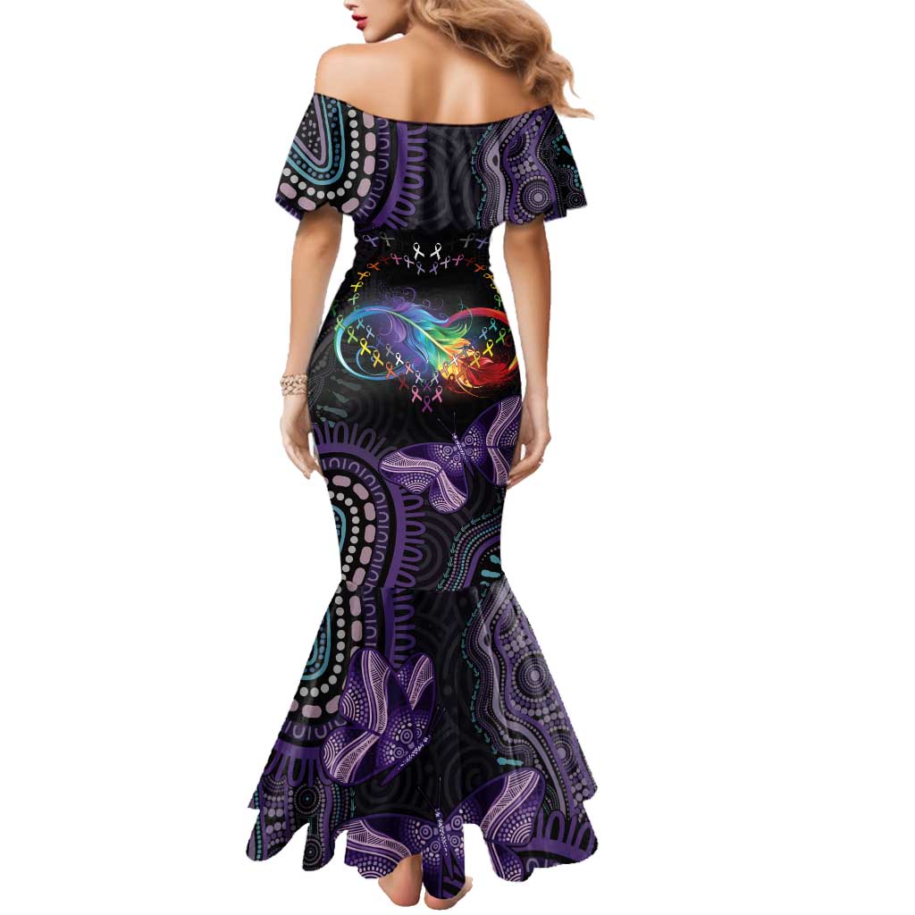 Australia Aboriginal Dot Arts Family Matching Mermaid Dress and Hawaiian Shirt Fight Cancer In All Colors