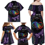 Australia Aboriginal Dot Arts Family Matching Off Shoulder Maxi Dress and Hawaiian Shirt Fight Cancer In All Colors