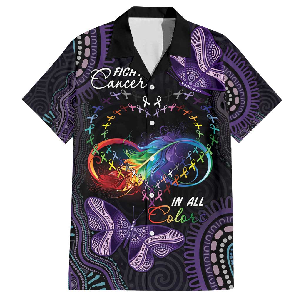 Australia Aboriginal Dot Arts Family Matching Off Shoulder Short Dress and Hawaiian Shirt Fight Cancer In All Colors