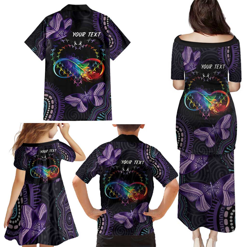 Australia Aboriginal Dot Arts Family Matching Puletasi and Hawaiian Shirt Fight Cancer In All Colors