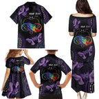Australia Aboriginal Dot Arts Family Matching Puletasi and Hawaiian Shirt Fight Cancer In All Colors