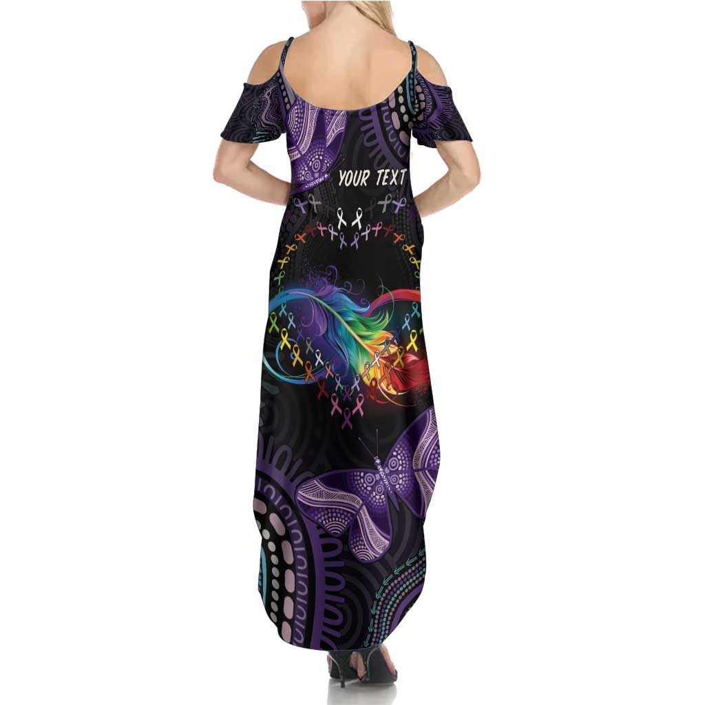 Australia Aboriginal Dot Arts Family Matching Summer Maxi Dress and Hawaiian Shirt Fight Cancer In All Colors
