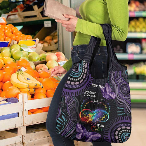 Australia Aboriginal Dot Arts Grocery Bag Fight Cancer In All Colors