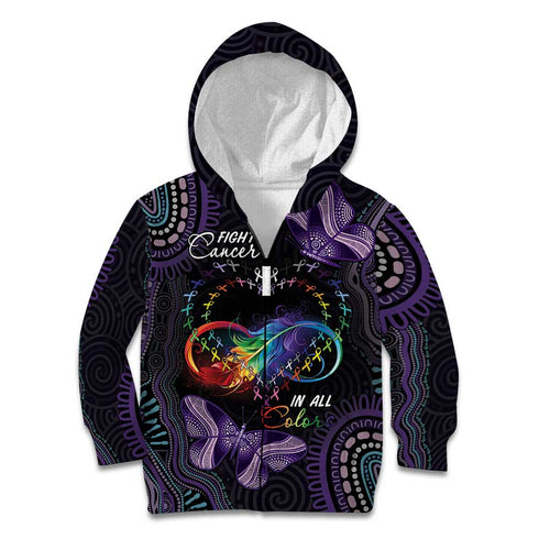 Australia Aboriginal Dot Arts Kid Hoodie Fight Cancer In All Colors