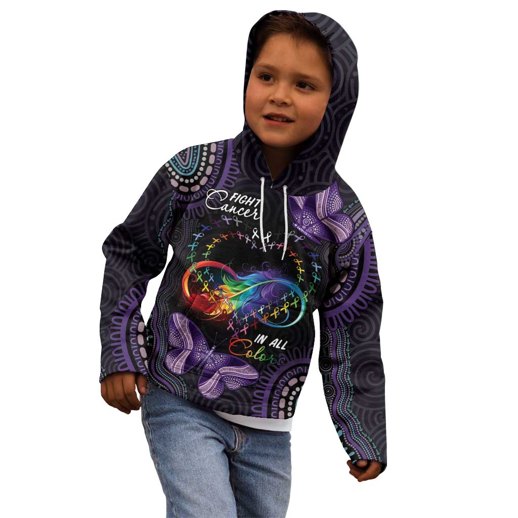 Australia Aboriginal Dot Arts Kid Hoodie Fight Cancer In All Colors