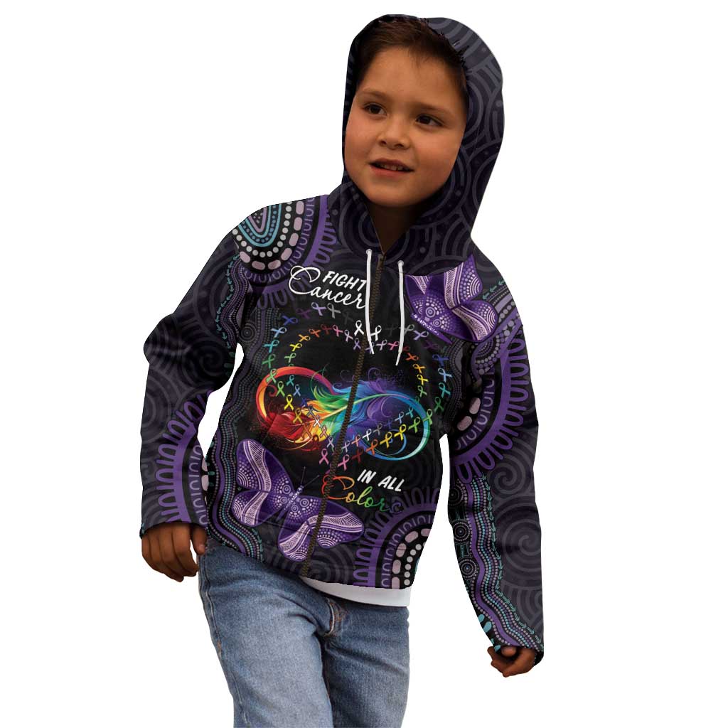 Australia Aboriginal Dot Arts Kid Hoodie Fight Cancer In All Colors