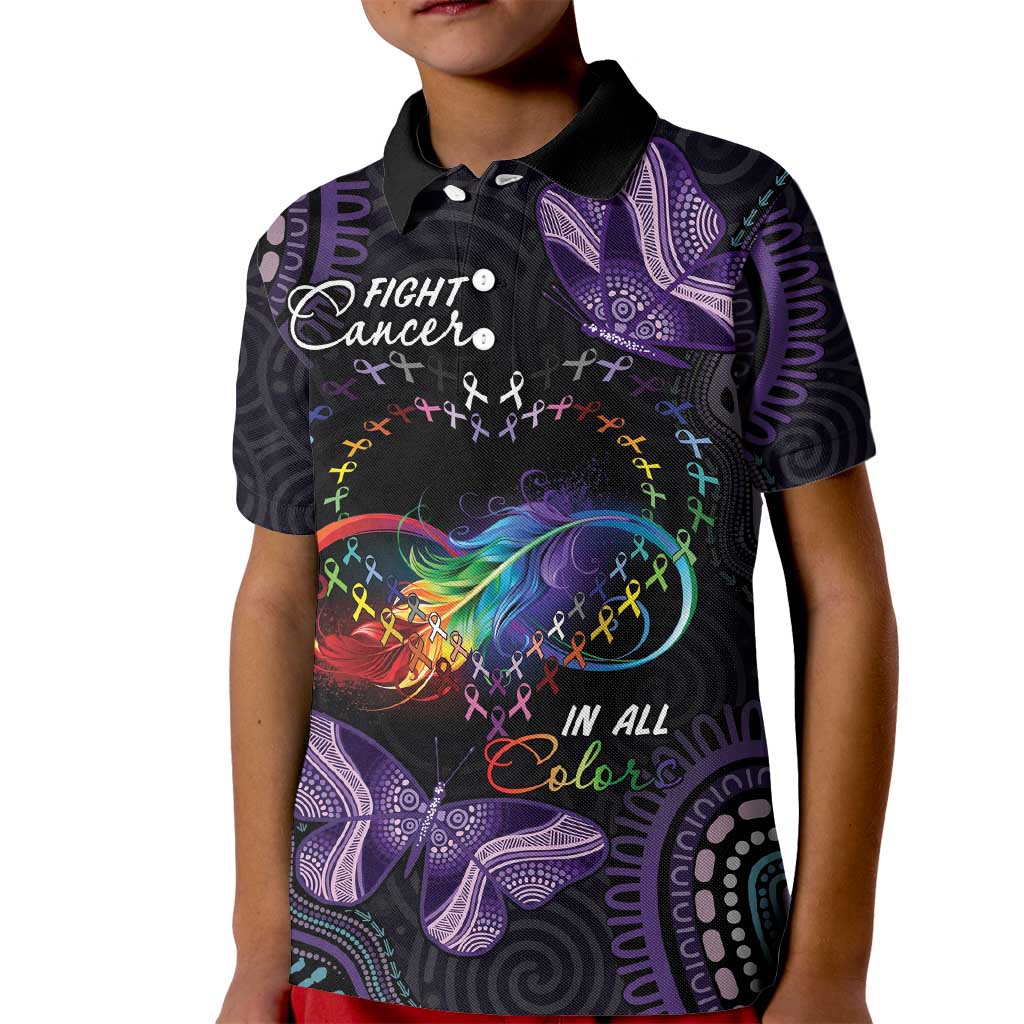 Australia Aboriginal Dot Arts Kid Polo Shirt Fight Cancer In All Colors
